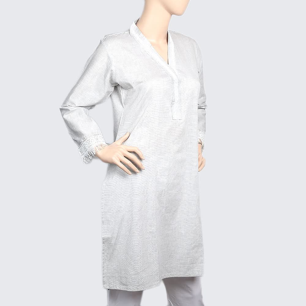 Women's Cotton Kurti - Grey, Women, Ready Kurtis, Chase Value, Chase Value