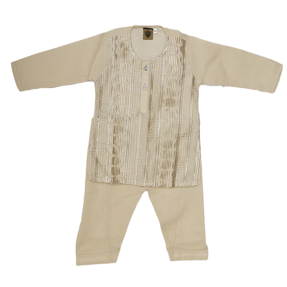 Newborn Boys kurta Shalwar Suits - Beige, Kids, NB Boys Shalwar Suits, Chase Value, Chase Value