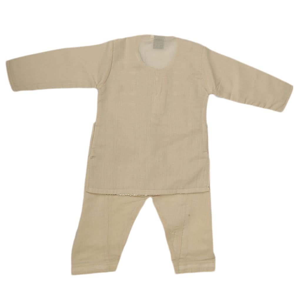Newborn Boys kurta Shalwar Suits - Beige, Kids, NB Boys Shalwar Suits, Chase Value, Chase Value