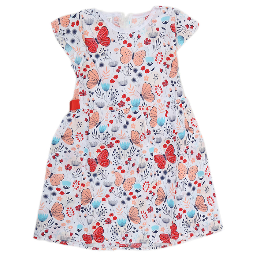 Girls Cotton Frock - Red, Kids, Girls Frocks, Chase Value, Chase Value