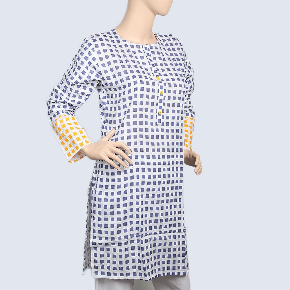 Women's Printed Khaddar Kurti - White, Women, Ready Kurtis, Chase Value, Chase Value