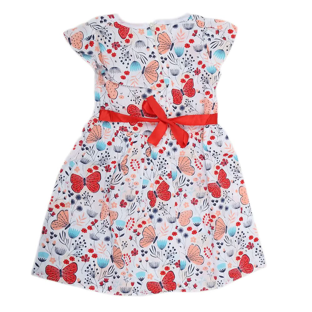 Girls Cotton Frock - Red, Kids, Girls Frocks, Chase Value, Chase Value