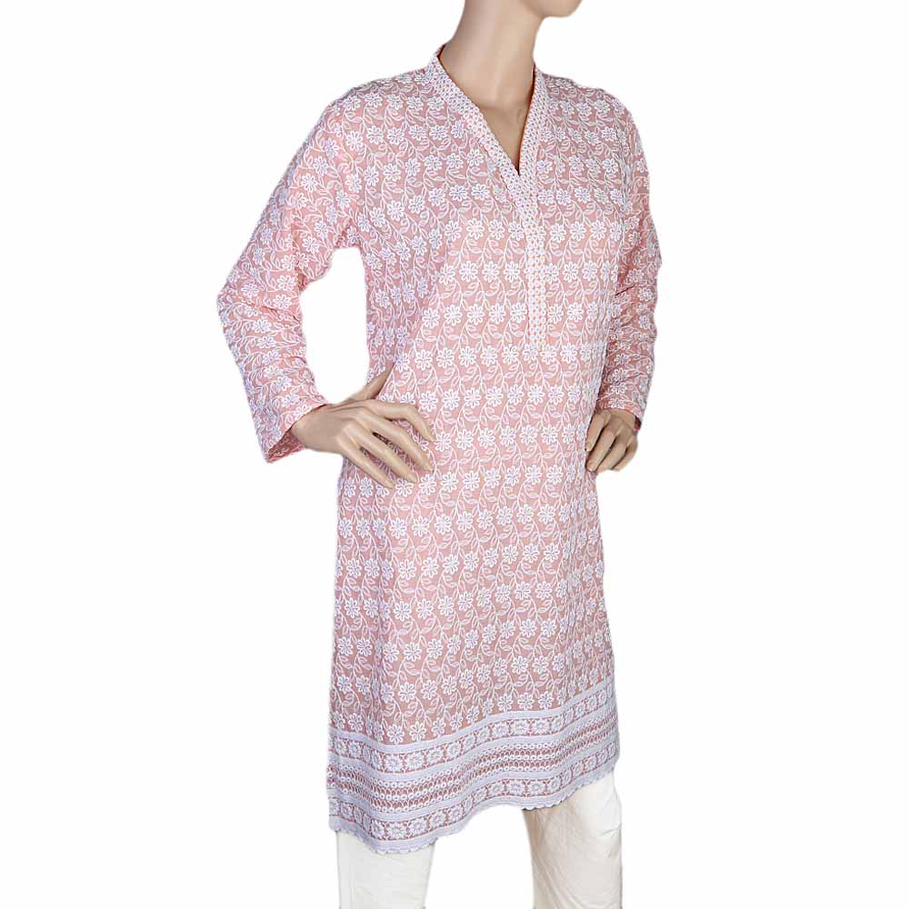 Women's Fancy Chicken Kurti - Peach, Women, Ready Kurtis, Chase Value, Chase Value