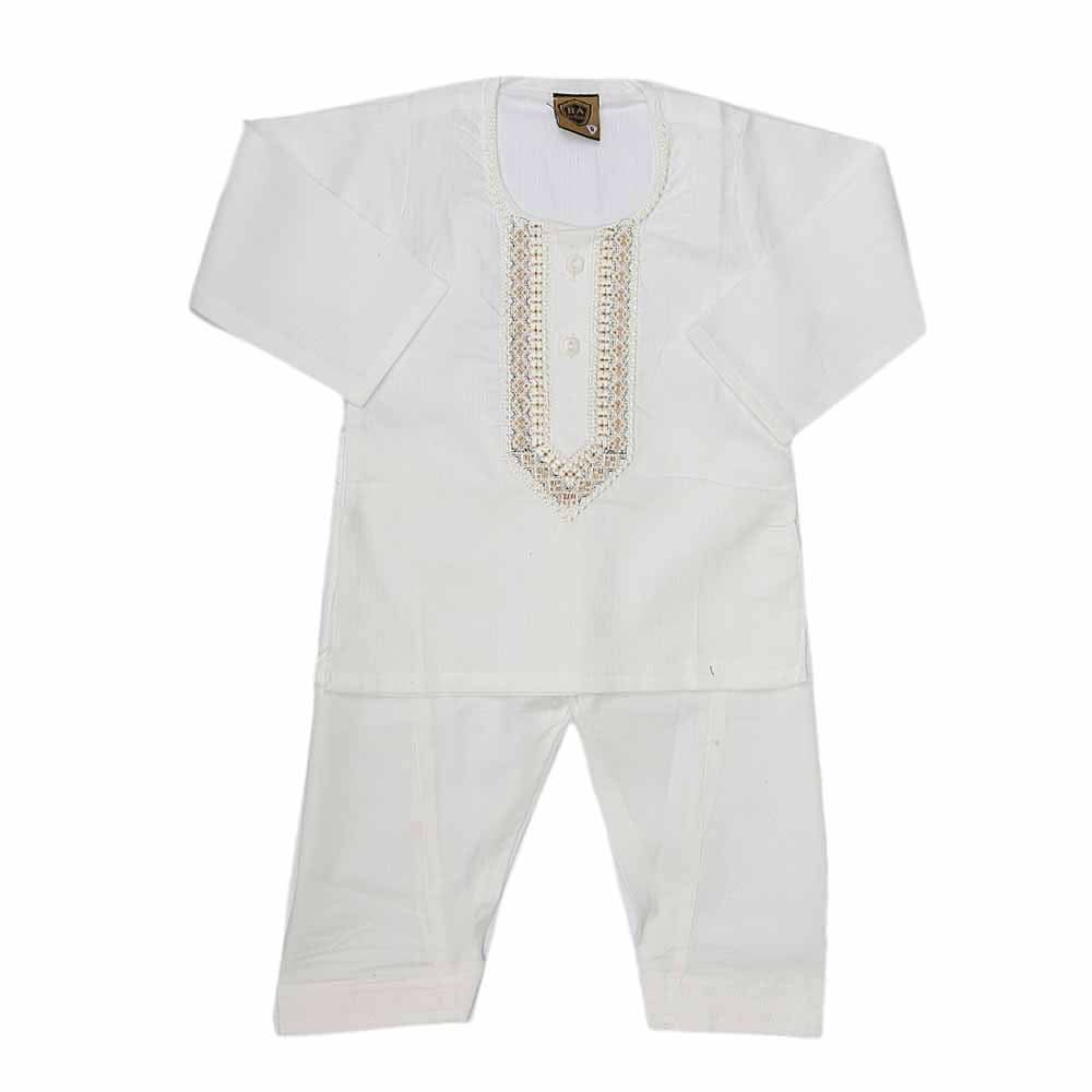 Newborn Boys kurta Shalwar Suits - Off White, Kids, NB Boys Shalwar Suits, Chase Value, Chase Value