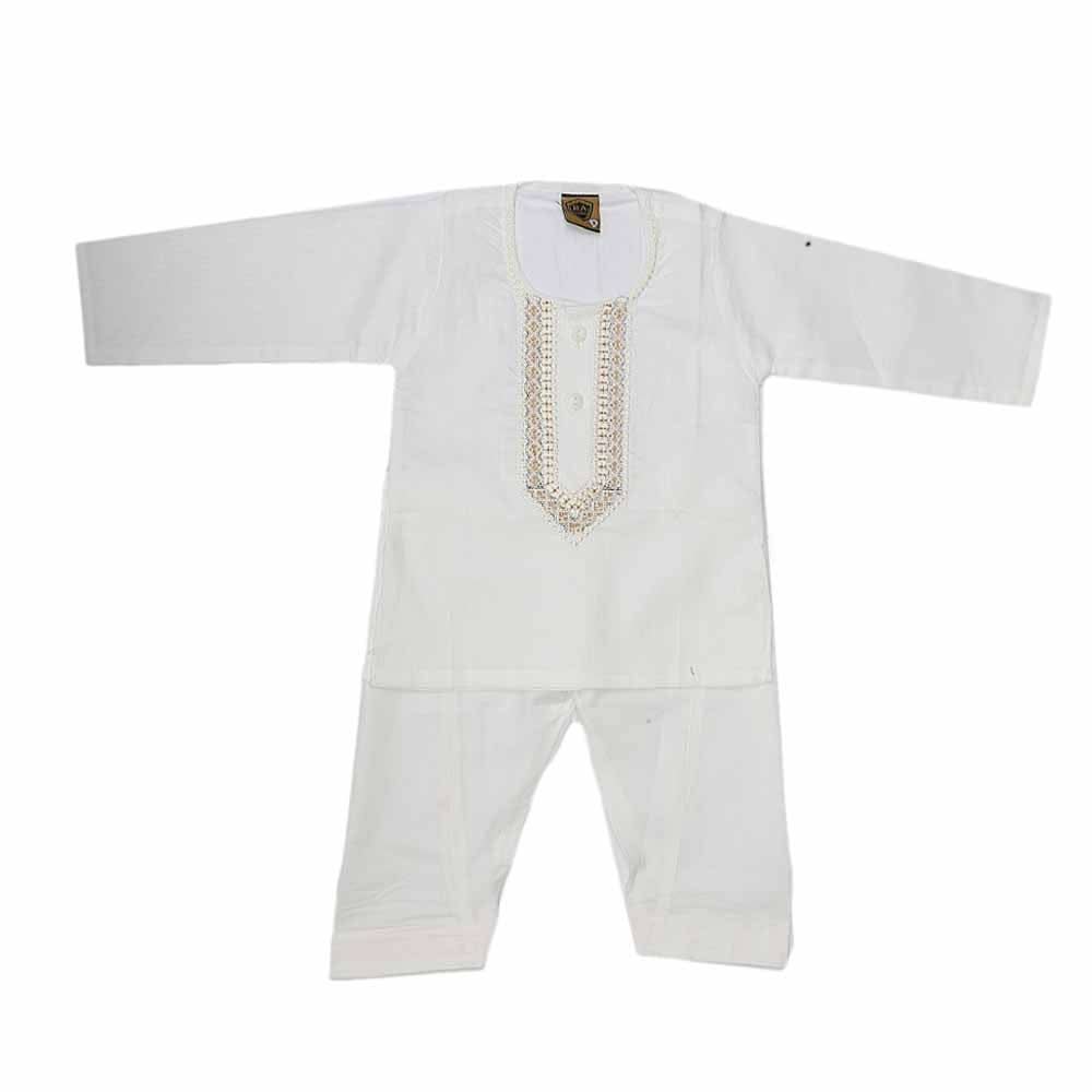 Newborn Boys kurta Shalwar Suits - Off White, Kids, NB Boys Shalwar Suits, Chase Value, Chase Value