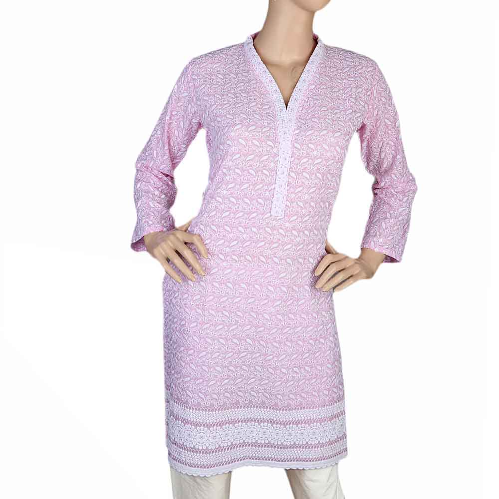 Women's Fancy Chicken Kurti - Pink, Women, Ready Kurtis, Chase Value, Chase Value