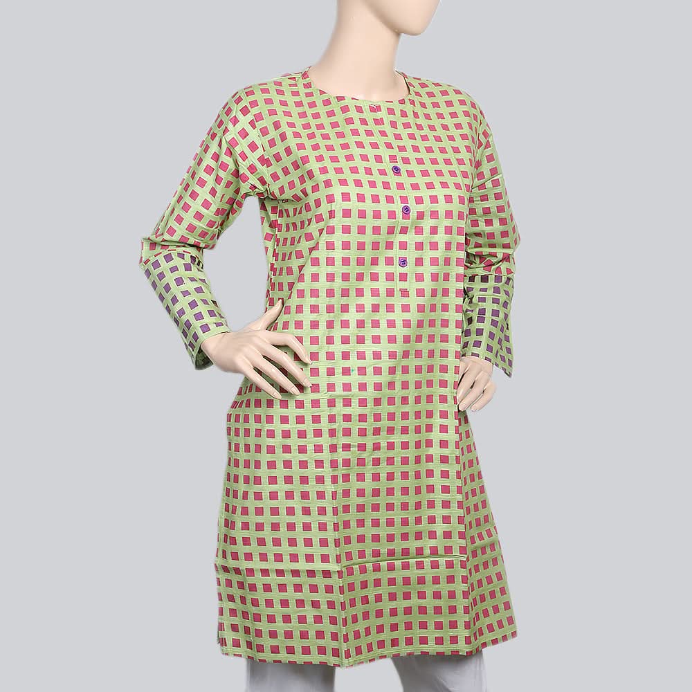 Women's Printed Khaddar Kurti - Green, Women, Ready Kurtis, Chase Value, Chase Value
