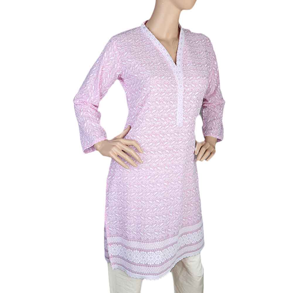 Women's Fancy Chicken Kurti - Pink, Women, Ready Kurtis, Chase Value, Chase Value