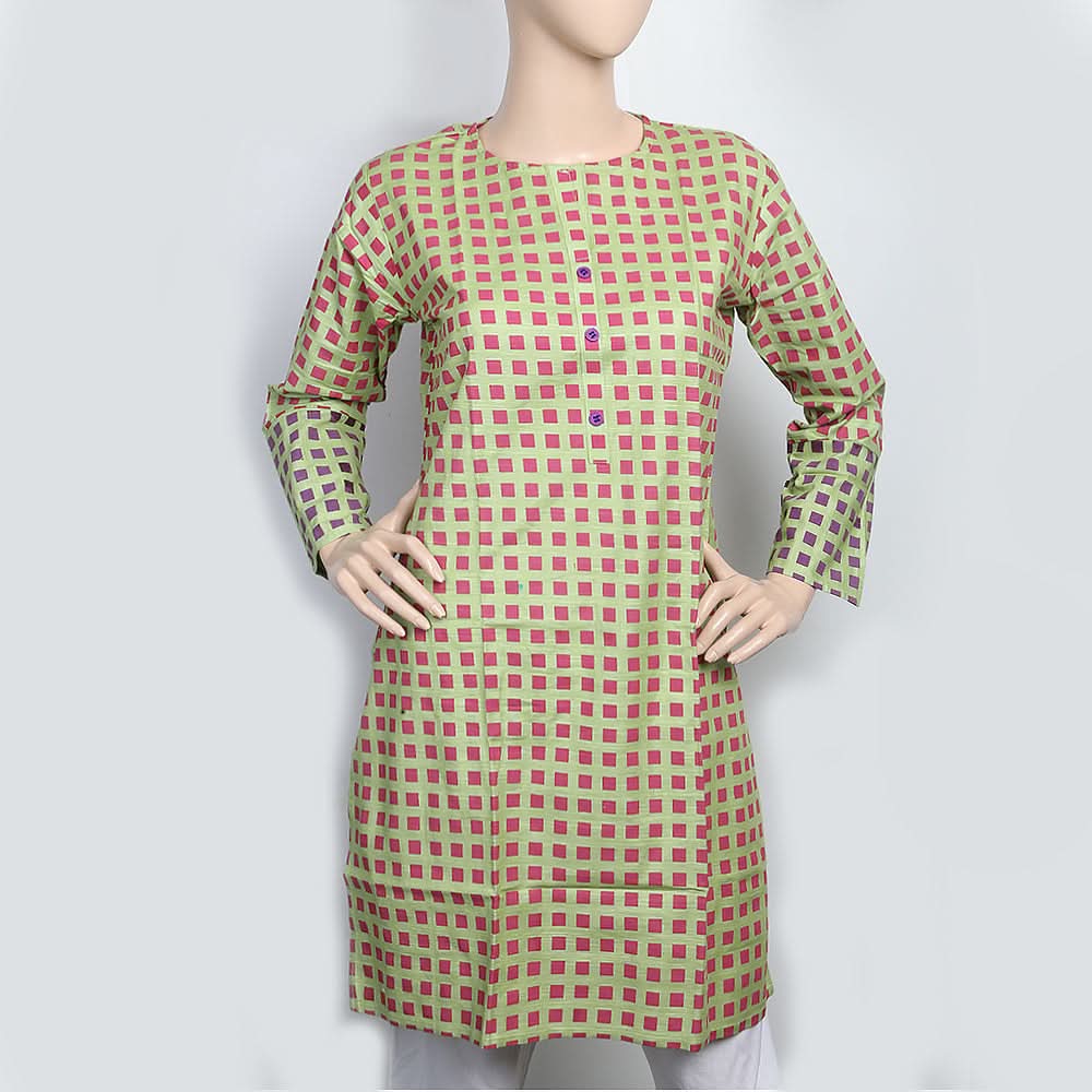 Women's Printed Khaddar Kurti - Green, Women, Ready Kurtis, Chase Value, Chase Value