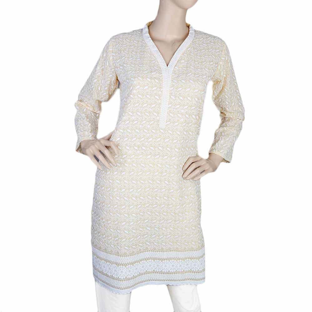 Women's Fancy Chicken Kurti - Light Peach, Women, Ready Kurtis, Chase Value, Chase Value