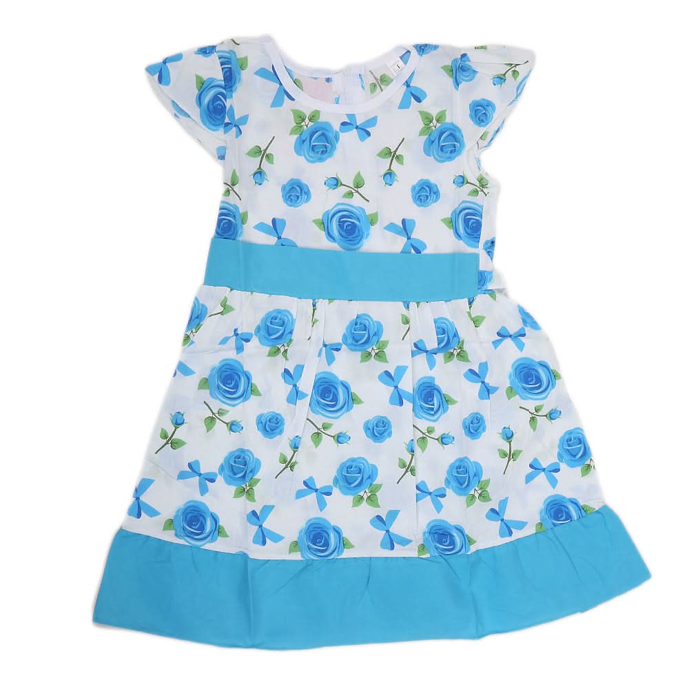 Girls Cotton Frock - Blue, Kids, Girls Frocks, Chase Value, Chase Value