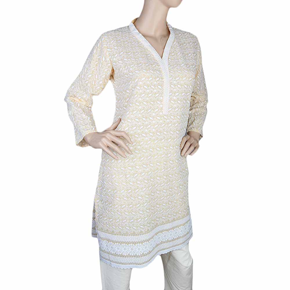 Women's Fancy Chicken Kurti - Light Peach, Women, Ready Kurtis, Chase Value, Chase Value