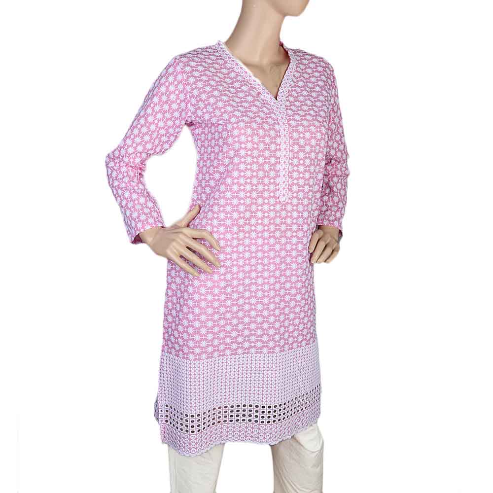 Women's Fancy Chicken Kurti - Pink, Women, Ready Kurtis, Chase Value, Chase Value