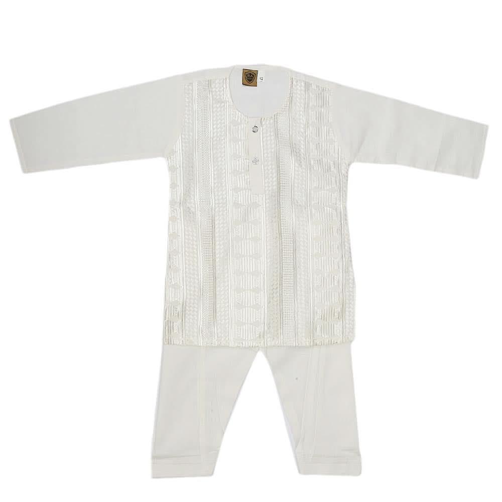 Newborn Boys kurta Shalwar Suits - Off White, Kids, NB Boys Shalwar Suits, Chase Value, Chase Value