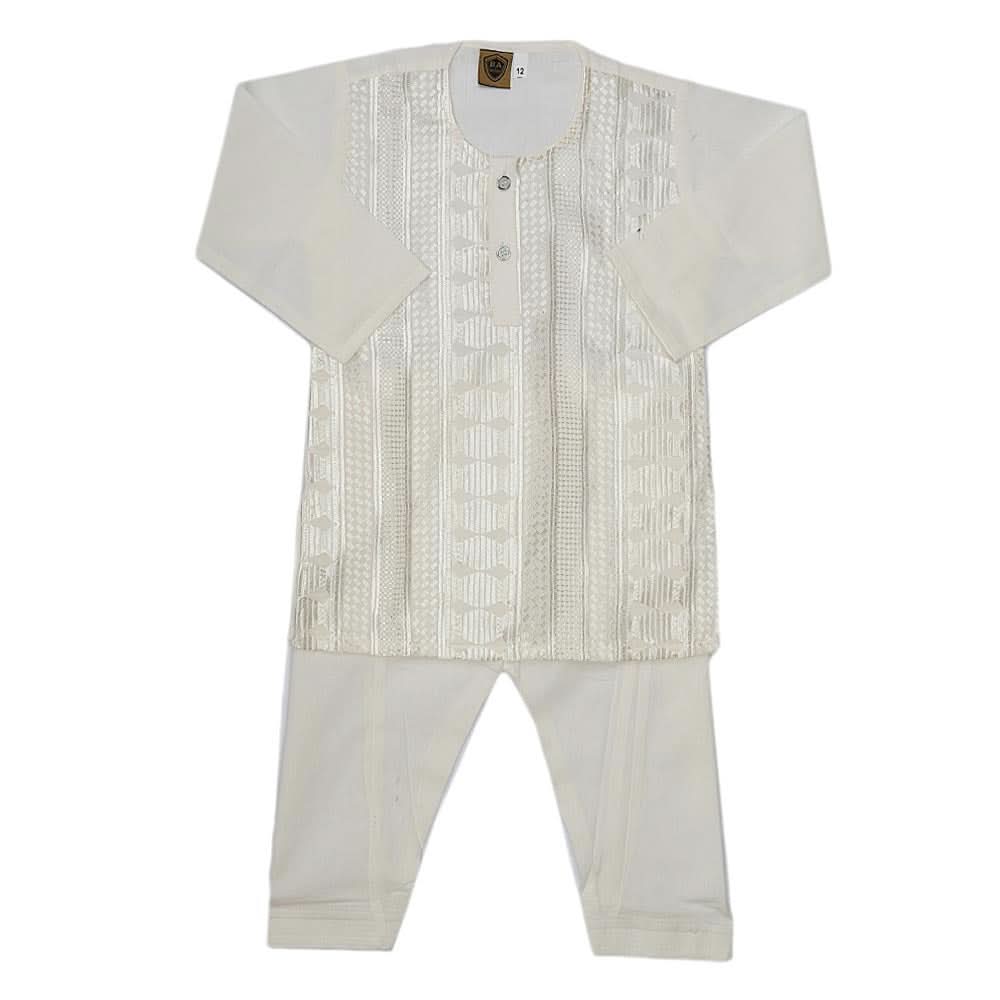 Newborn Boys kurta Shalwar Suits - Off White, Kids, NB Boys Shalwar Suits, Chase Value, Chase Value