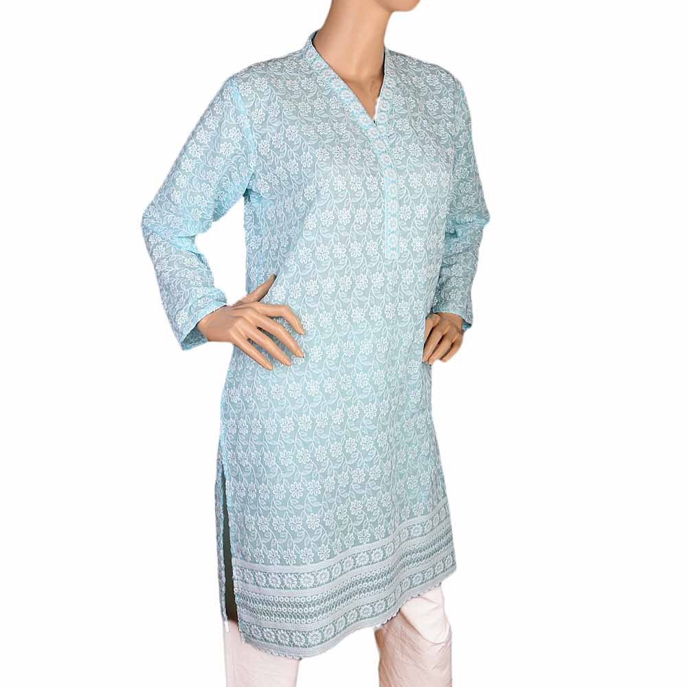 Women's Fancy Chicken Kurti - Blue, Women, Ready Kurtis, Chase Value, Chase Value