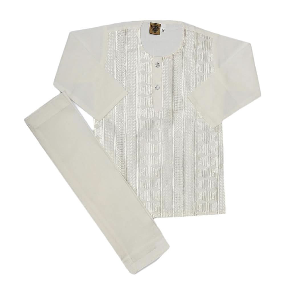 Newborn Boys kurta Shalwar Suits - Off White, Kids, NB Boys Shalwar Suits, Chase Value, Chase Value