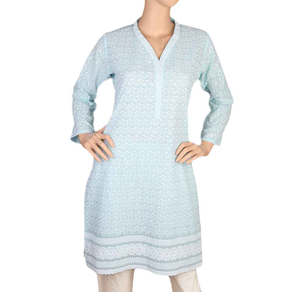 Women's Fancy Chicken Kurti - Blue, Women, Ready Kurtis, Chase Value, Chase Value