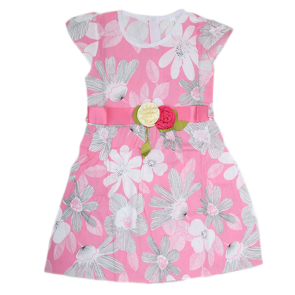 Girls Cotton Frock - Pink, Kids, Girls Frocks, Chase Value, Chase Value