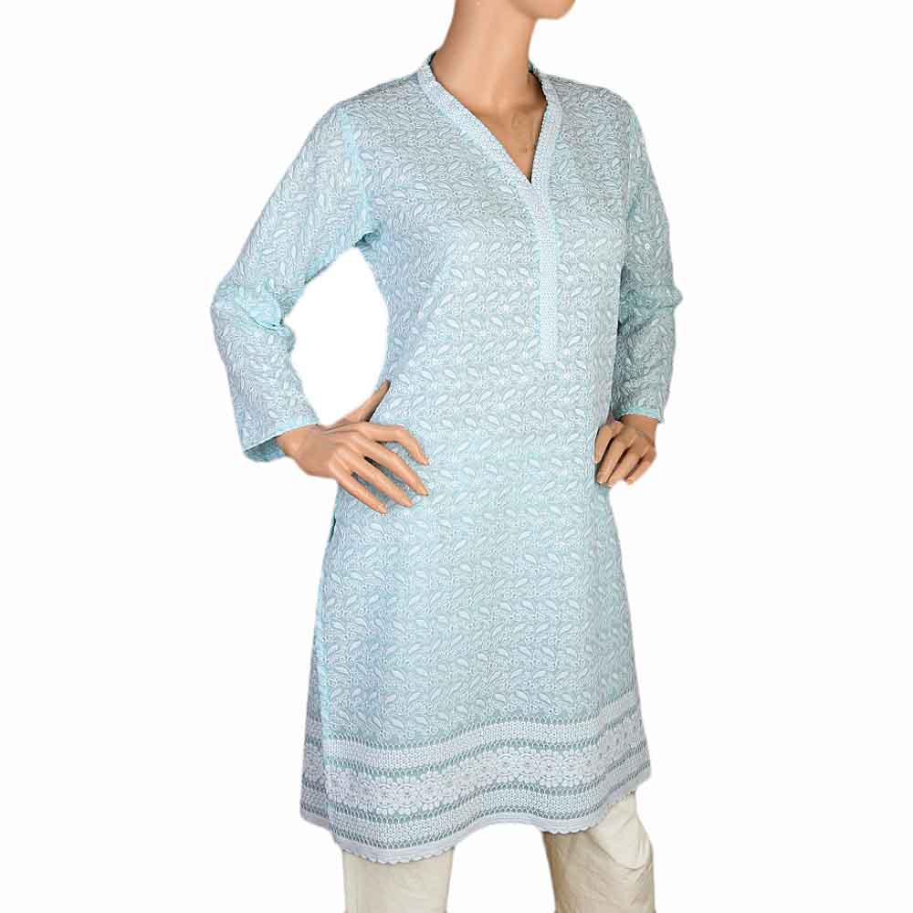 Women's Fancy Chicken Kurti - Blue, Women, Ready Kurtis, Chase Value, Chase Value