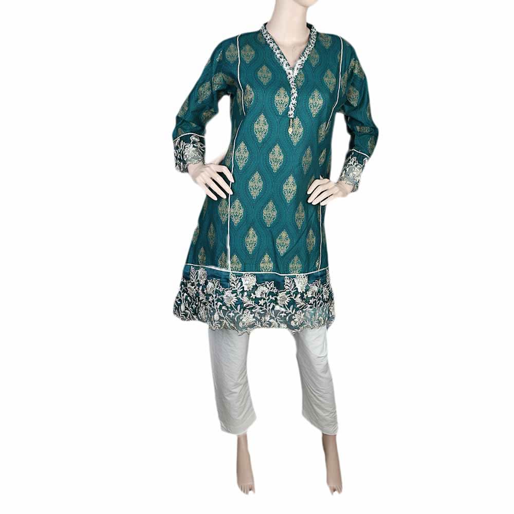 Women's Embroidered 2 Piece Suit - Green, Women, Shalwar Suits, Chase Value, Chase Value