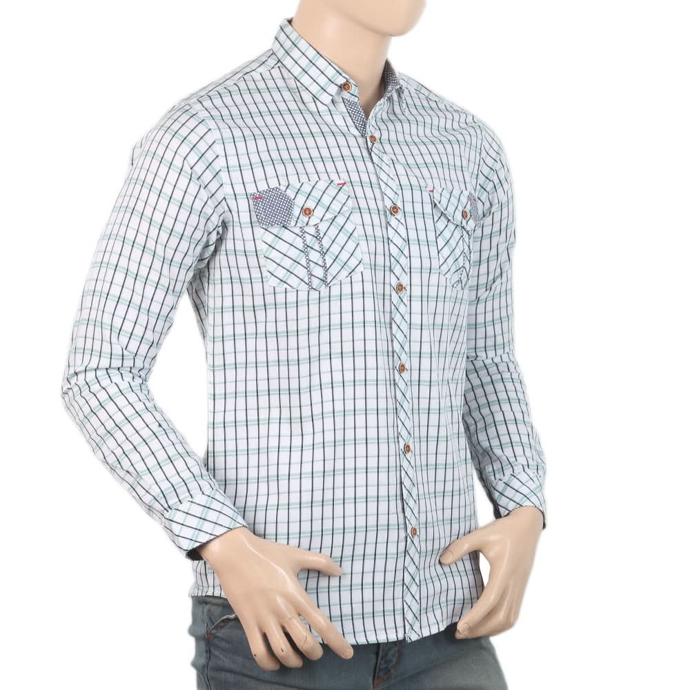 Men's Full Sleeves Casual Shirt - White, Men, Shirts, Chase Value, Chase Value