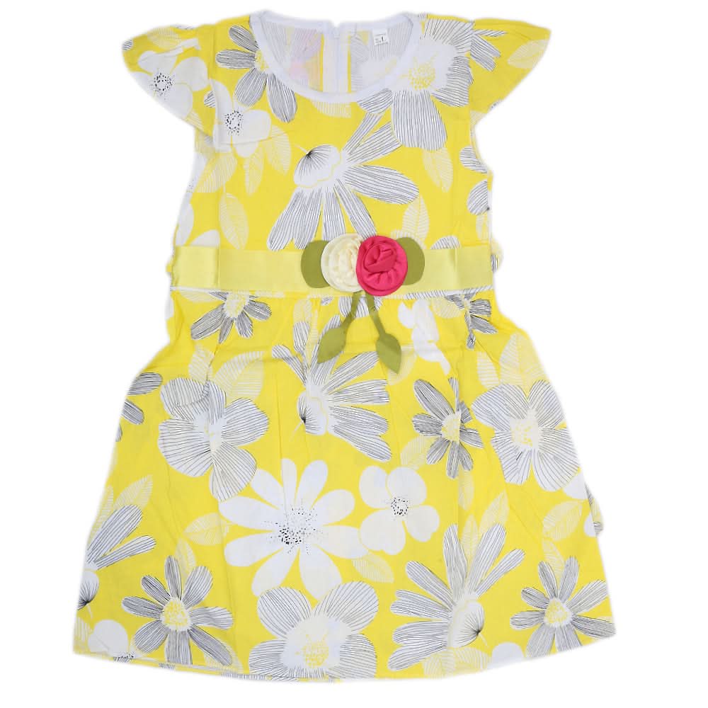 Girls Cotton Frock - Yellow, Kids, Girls Frocks, Chase Value, Chase Value