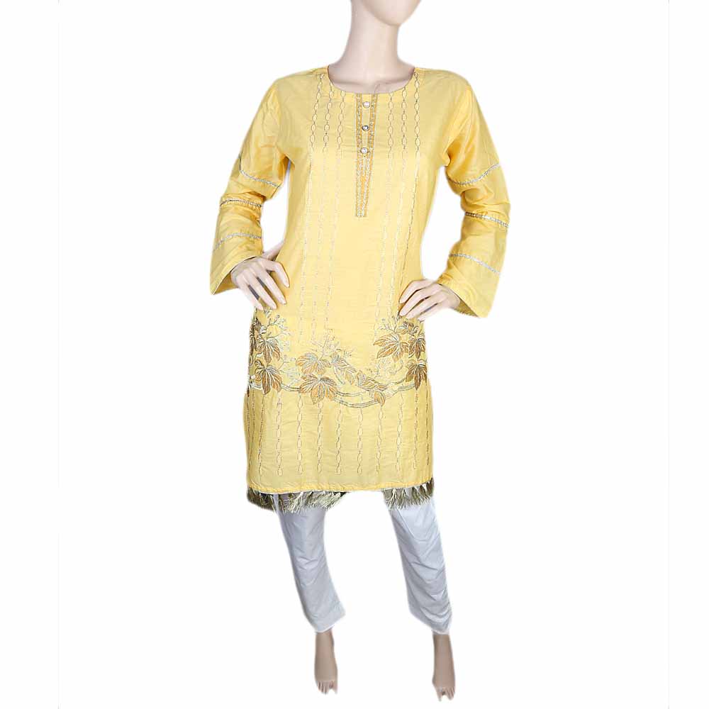 Women's Embroidered 2 Piece Suit - Yellow, Women, Shalwar Suits, Chase Value, Chase Value