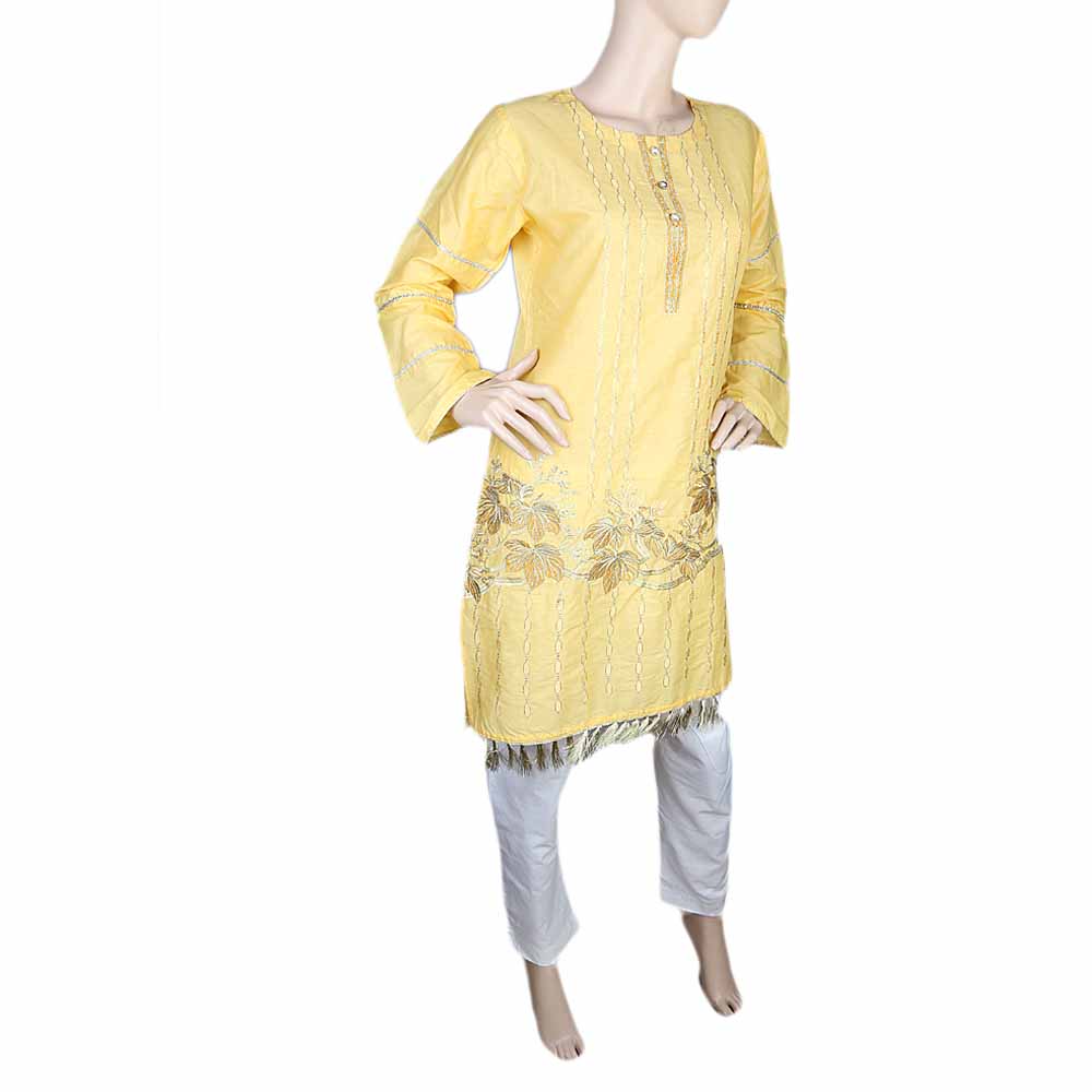 Women's Embroidered 2 Piece Suit - Yellow, Women, Shalwar Suits, Chase Value, Chase Value