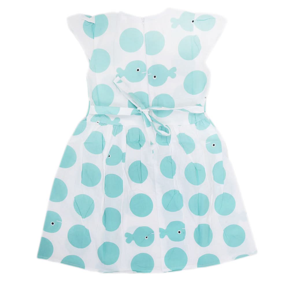 Girls Cotton Frock - Sea Green, Kids, Girls Frocks, Chase Value, Chase Value