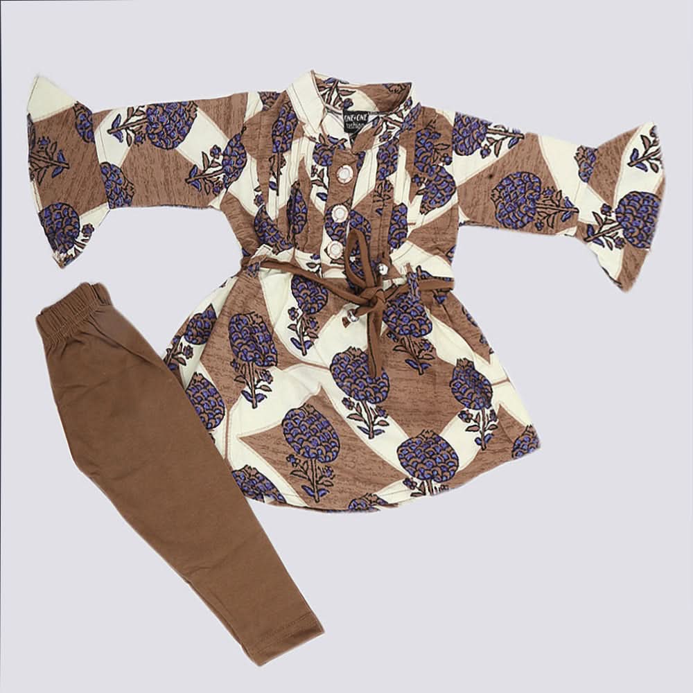 Girls Full Sleeves Suit - Brown, Kids, Girls Sets And Suits, Chase Value, Chase Value