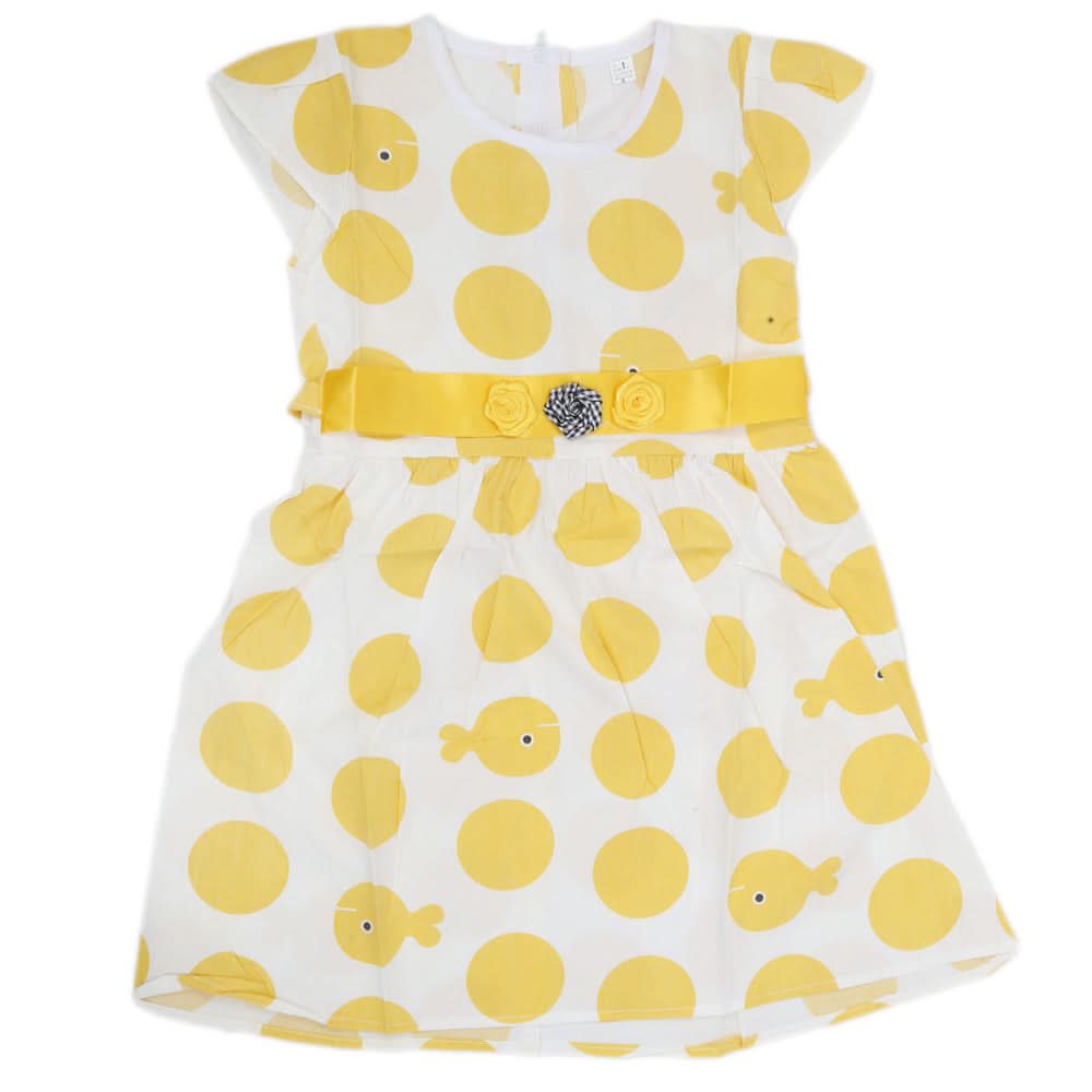 Girls Cotton Frock - Yellow, Kids, Girls Frocks, Chase Value, Chase Value