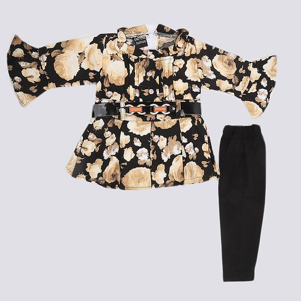 Newborn Girl Suit Full Sleeves - Black, , Chase Value, Chase Value