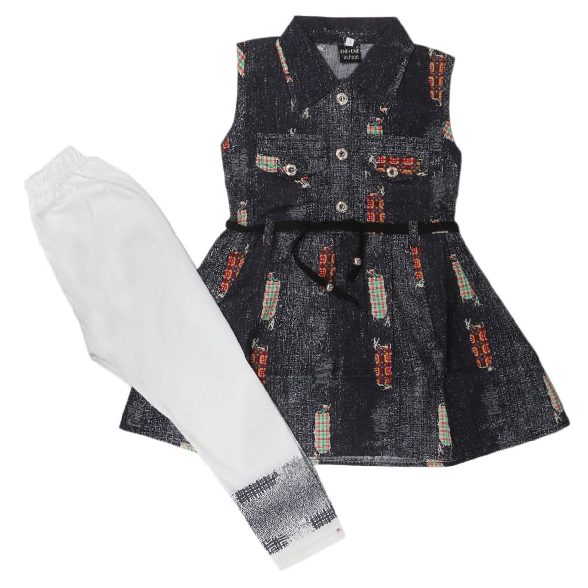 Girls Half Sleeves Tights Suits 599 - Grey, Kids, Girls Sets And Suits, Chase Value, Chase Value