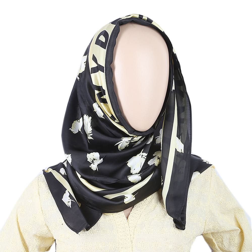 Women's Printed Scarf Silk - Black, Women, Shawls And Scarves, Chase Value, Chase Value