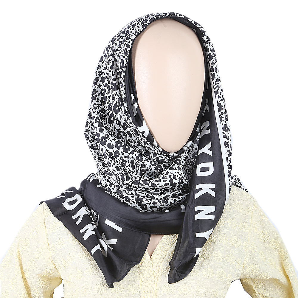 Women's Printed Scarf Silk - Black, Women, Shawls And Scarves, Chase Value, Chase Value