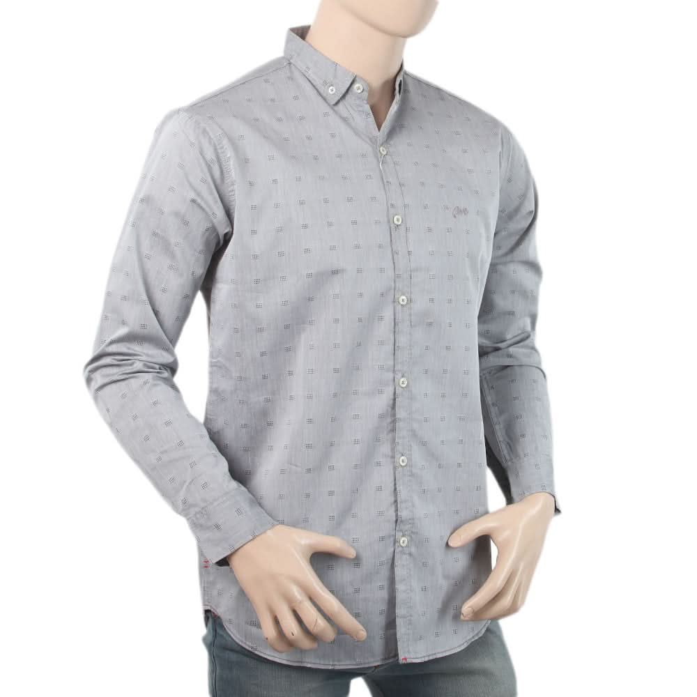 Men's Full Sleeves Casual Shirt - Grey, Men, Shirts, Chase Value, Chase Value
