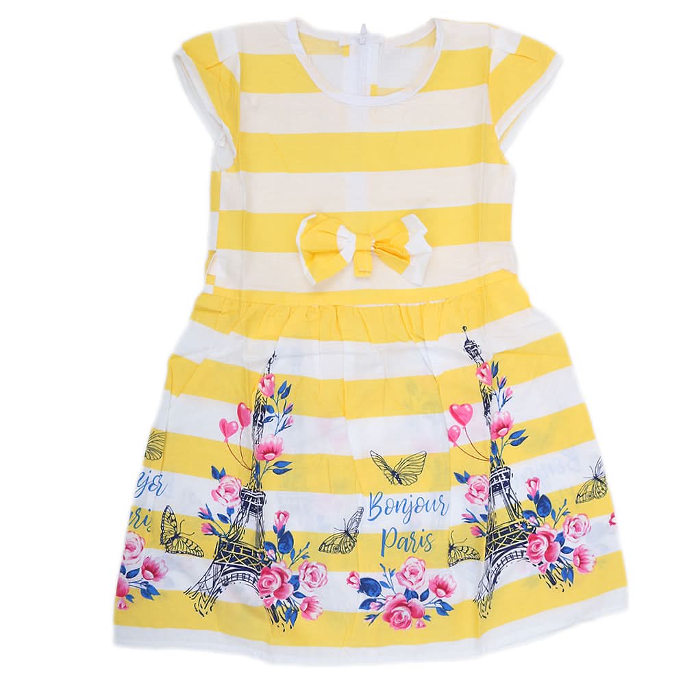 Girls Cotton Frock - Yellow, Kids, Girls Frocks, Chase Value, Chase Value