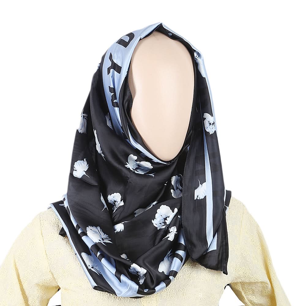Women's Printed Scarf Silk - Black, Women, Shawls And Scarves, Chase Value, Chase Value