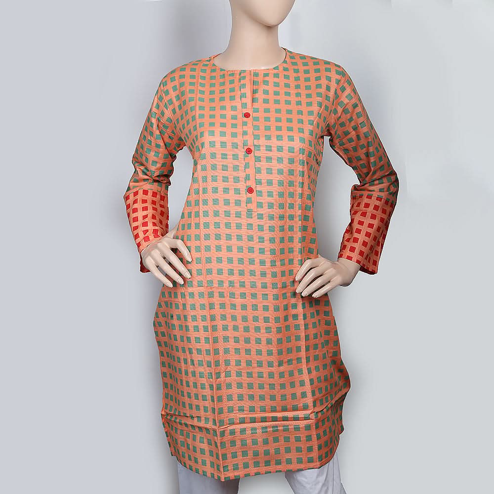 Women's Printed Khaddar Kurti - Rust, Women, Ready Kurtis, Chase Value, Chase Value