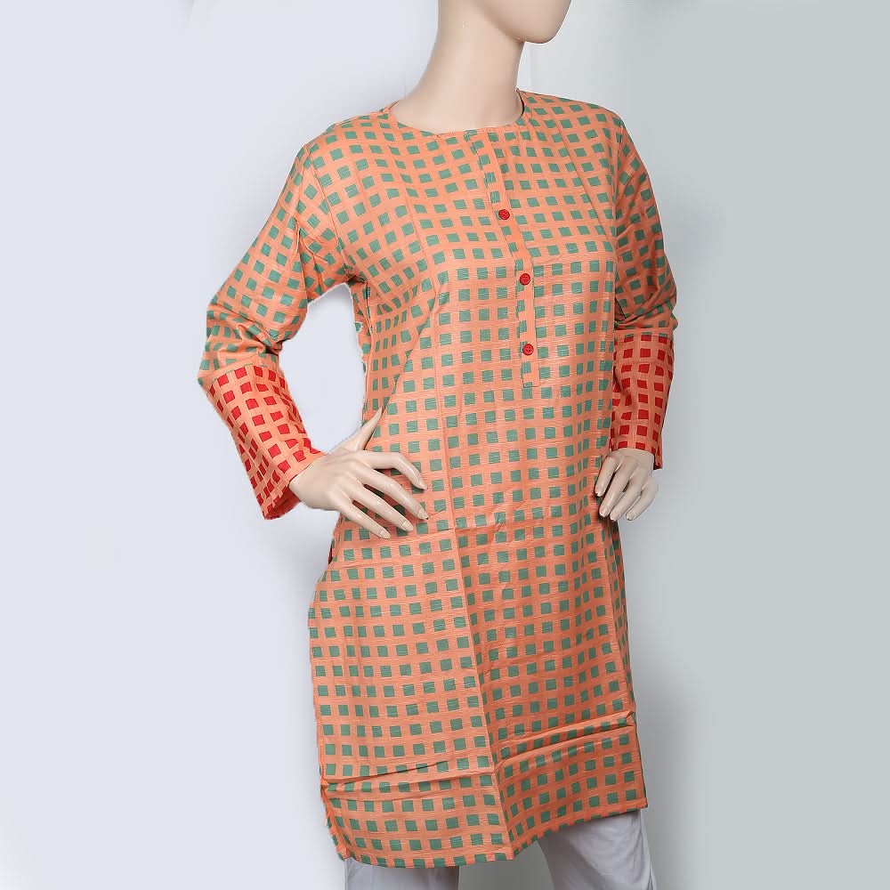 Women's Printed Khaddar Kurti - Rust, Women, Ready Kurtis, Chase Value, Chase Value