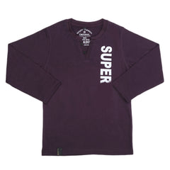 Boys Full Sleeves T-Shirt - Dark Purple, Kids, Boys T-Shirts, Chase Value, Chase Value
