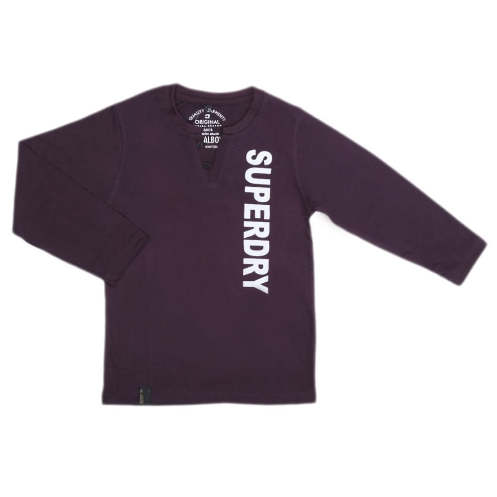 Boys Full Sleeves T-Shirt - Dark Purple, Kids, Boys T-Shirts, Chase Value, Chase Value