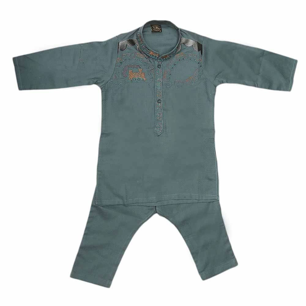Newborn Boys kurta Shalwar Suits - Green, Kids, NB Boys Shalwar Suits, Chase Value, Chase Value