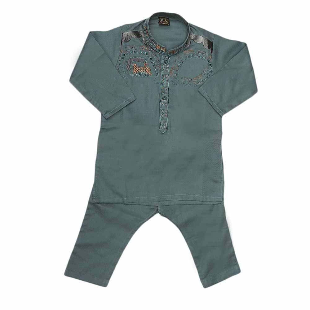 Newborn Boys kurta Shalwar Suits - Green, Kids, NB Boys Shalwar Suits, Chase Value, Chase Value