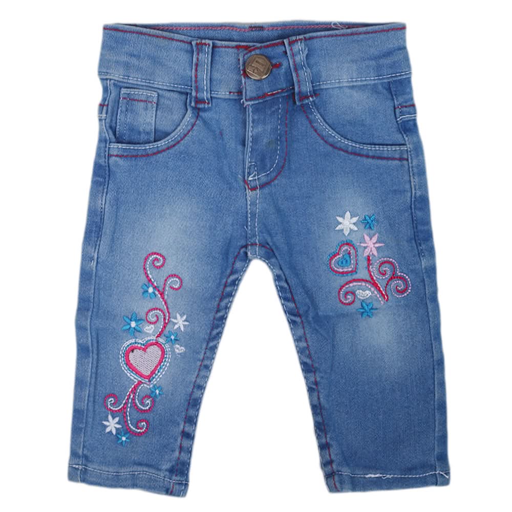 Newborn Girls Denim Pant - Blue, Kids, Newborn Girls Shorts Skirts And Pants, Chase Value, Chase Value