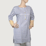 Women's Printed Khaddar Kurti - White, Women, Ready Kurtis, Chase Value, Chase Value