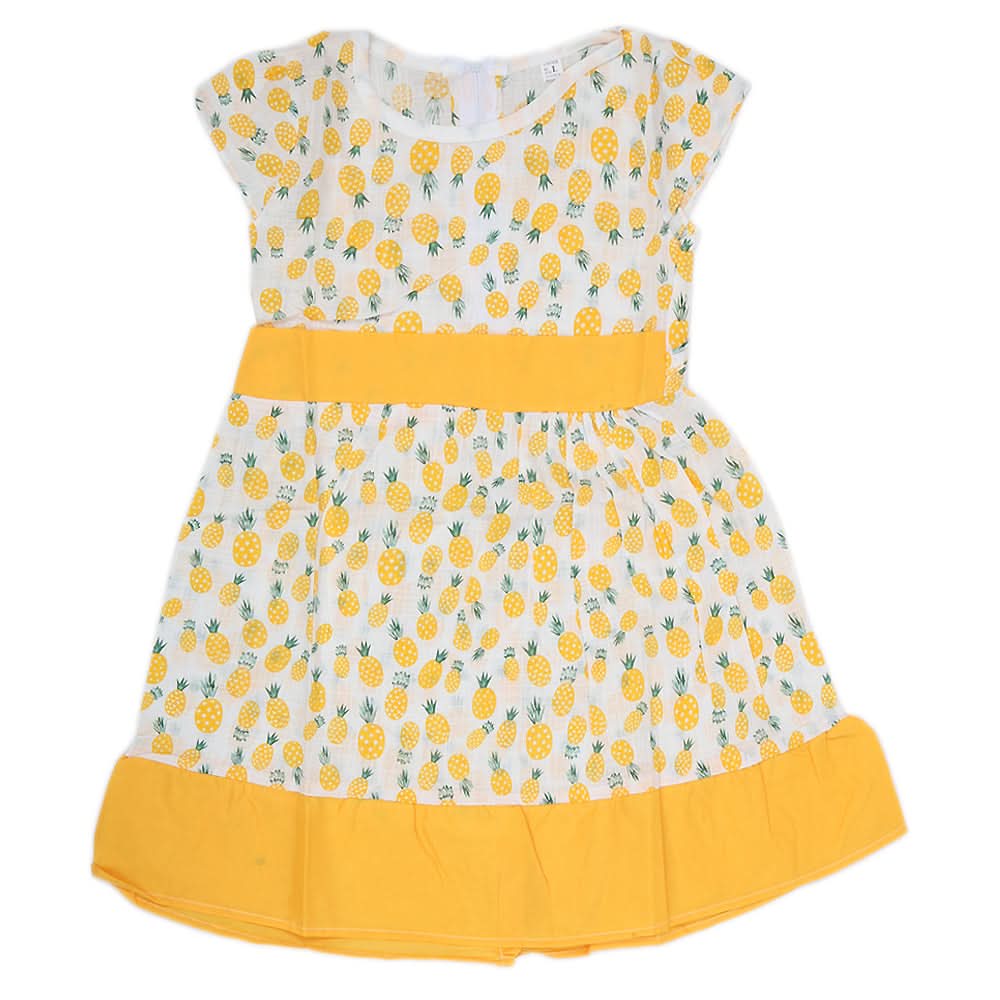 Girls Cotton Frock - Yellow, Kids, Girls Frocks, Chase Value, Chase Value
