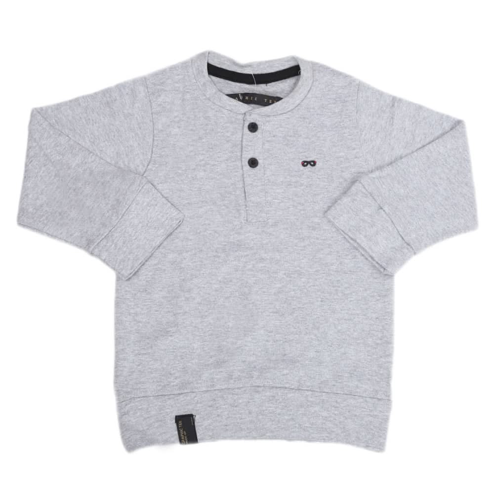Boys Full Sleeves T-Shirt - Light Grey, Kids, Boys T-Shirts, Chase Value, Chase Value