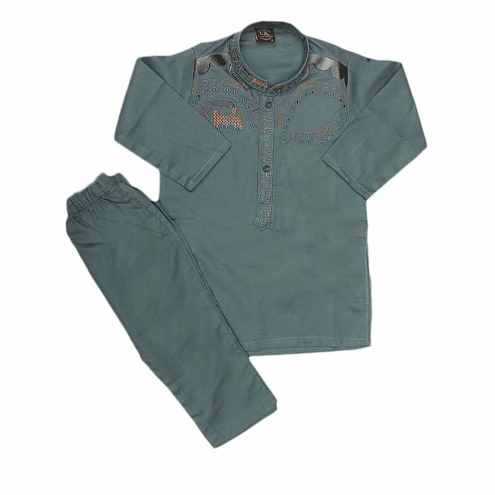 Newborn Boys kurta Shalwar Suits - Green, Kids, NB Boys Shalwar Suits, Chase Value, Chase Value